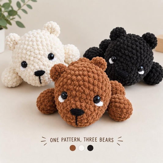 Teddy Bear Crochet Pattern – No-Sew Amigurumi (PDF Download)