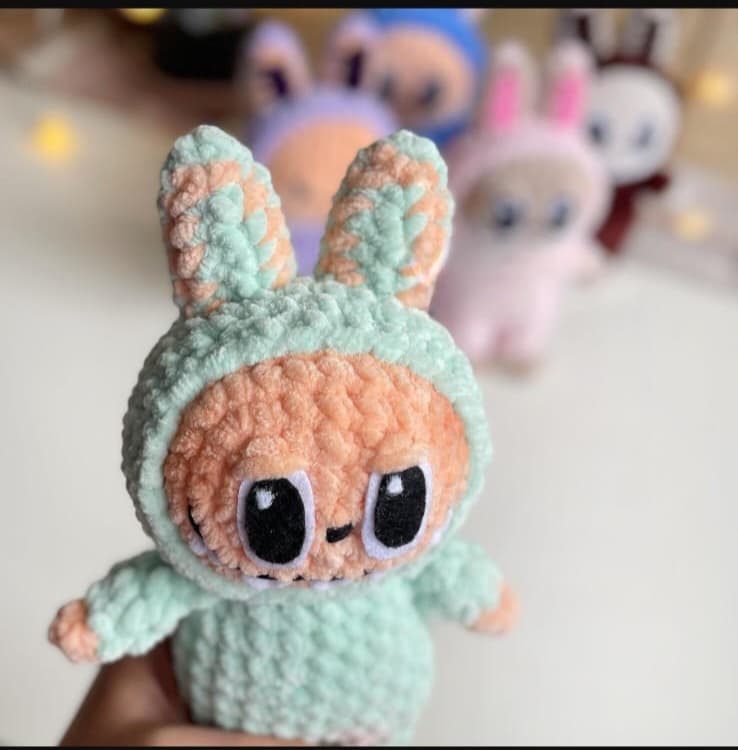 Crochet Labubu Plush Toy/Pattern, English only/Labubu,