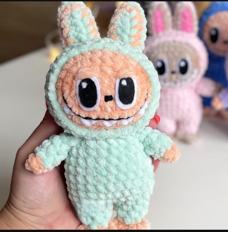 Crochet Labubu Plush Toy/Pattern, English only/Labubu,