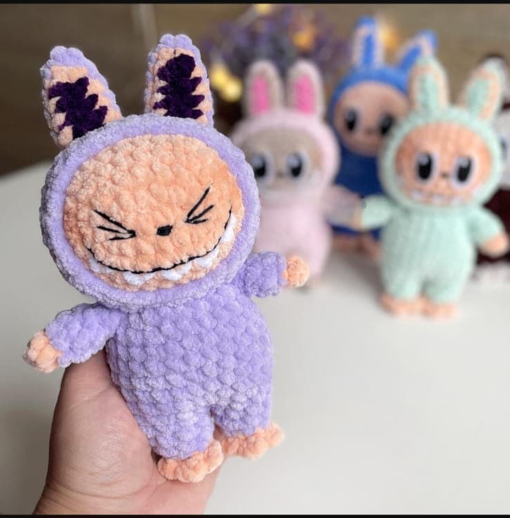 Crochet Labubu Plush Toy/Pattern, English only/Labubu,