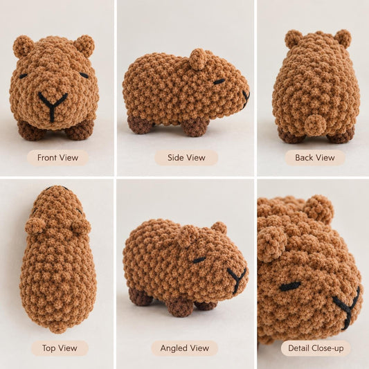 Capybara Crochet Pattern - Mini Amigurumi PDF Pattern, Quick Beginner-Friendly No-Sew Plushie, Instant Digital Download