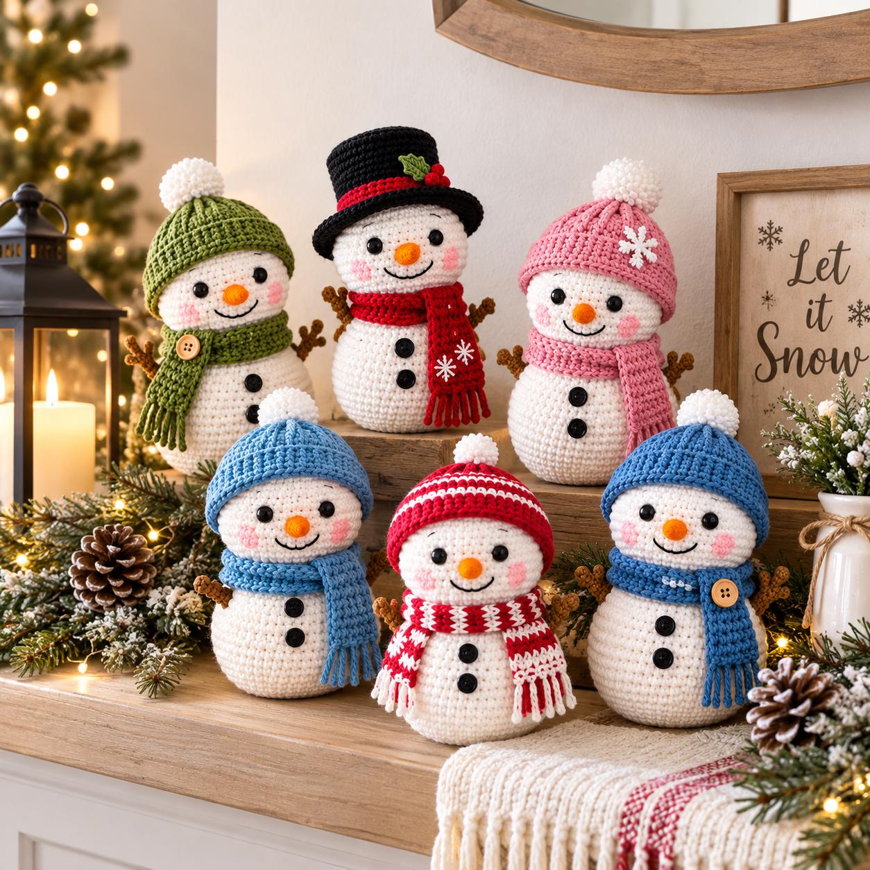 15-in-1 Crochet Snowman Patterns Bundle, Christmas Winter Decor (PDF Download)