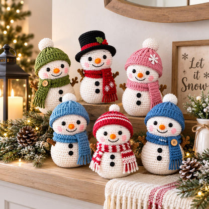 15-in-1 Crochet Snowman Patterns Bundle, Christmas Winter Decor (PDF Download)