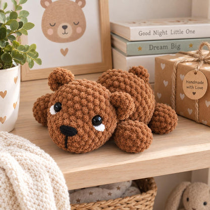 Teddy Bear Crochet Pattern – No-Sew Amigurumi (PDF Download)