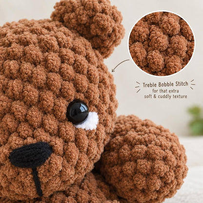 Teddy Bear Crochet Pattern – No-Sew Amigurumi (PDF Download)